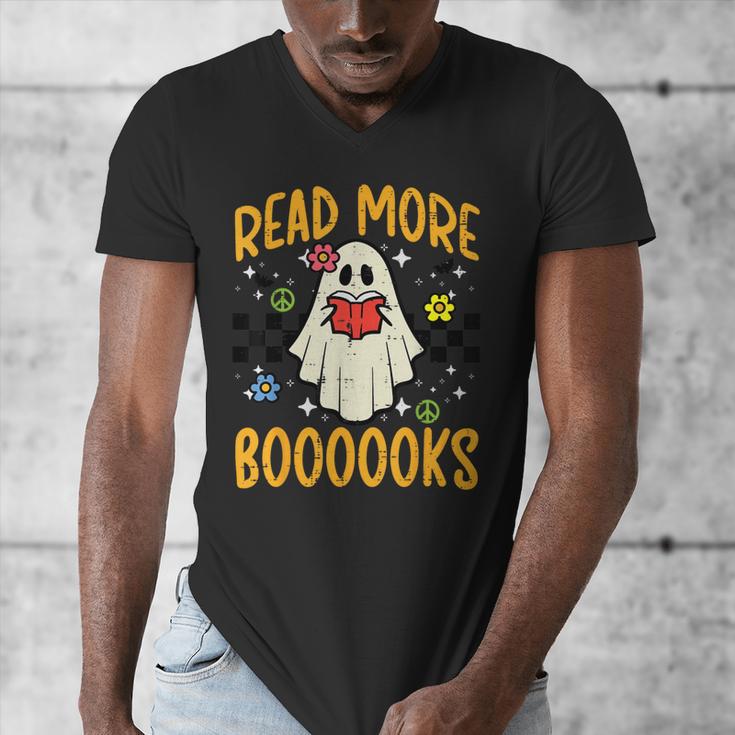 Halloween Read More Books Retro Costume Teacher Women Girls Men's V-Neck T-Shirt, funny design Halloween Read More Books Retro Costume Teacher Women Girls Men's V-Neck T-Shirt, funny design