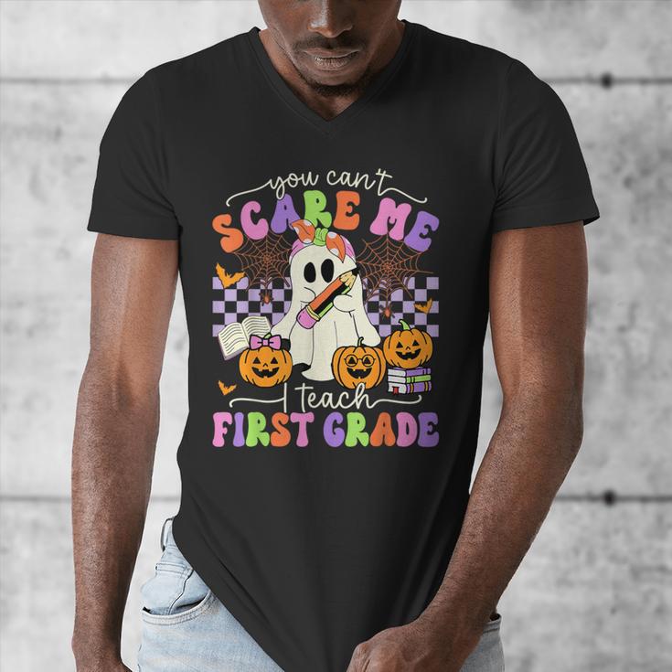 Halloween Teacher You Can't Scare Me I Teach First Grade Men's V-Neck T-Shirt, First Grade Teacher Gifts, funny design