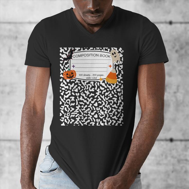 Halloween Teacher Composition Book Notebook Matching Group Men's V-Neck T-Shirt, funny design Halloween Teacher Composition Book Notebook Matching Group Men's V-Neck T-Shirt, funny design