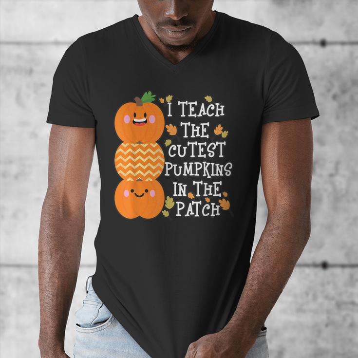 Halloween Teacher Shirt I Teach The Cutest Pumpkins In Patch Men Women Kids Men's V-Neck T-Shirt, funny design