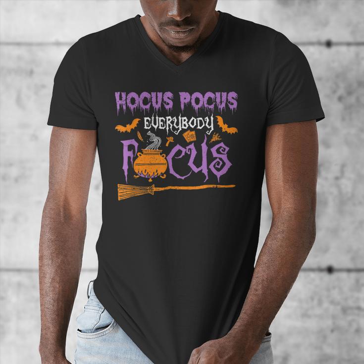 Halloween Teacher Or Student Hocus Pocus Everybody Focus For Men Women Kids Men's V-Neck T-Shirt, funny design