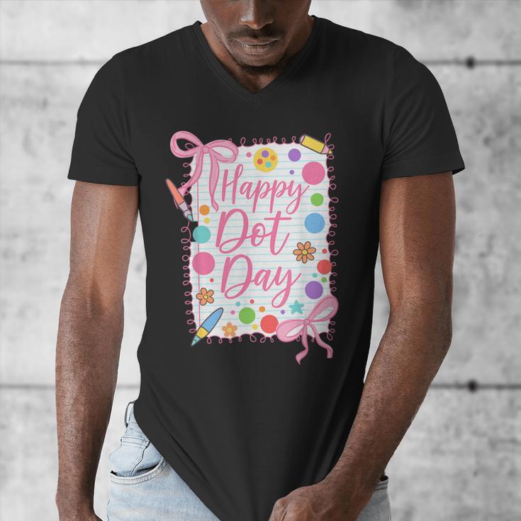 Happy Dot Day Bow Coquette For Teacher Girls Men's V-Neck T-Shirt, funny design Happy Dot Day Bow Coquette For Teacher Girls Men's V-Neck T-Shirt, funny design