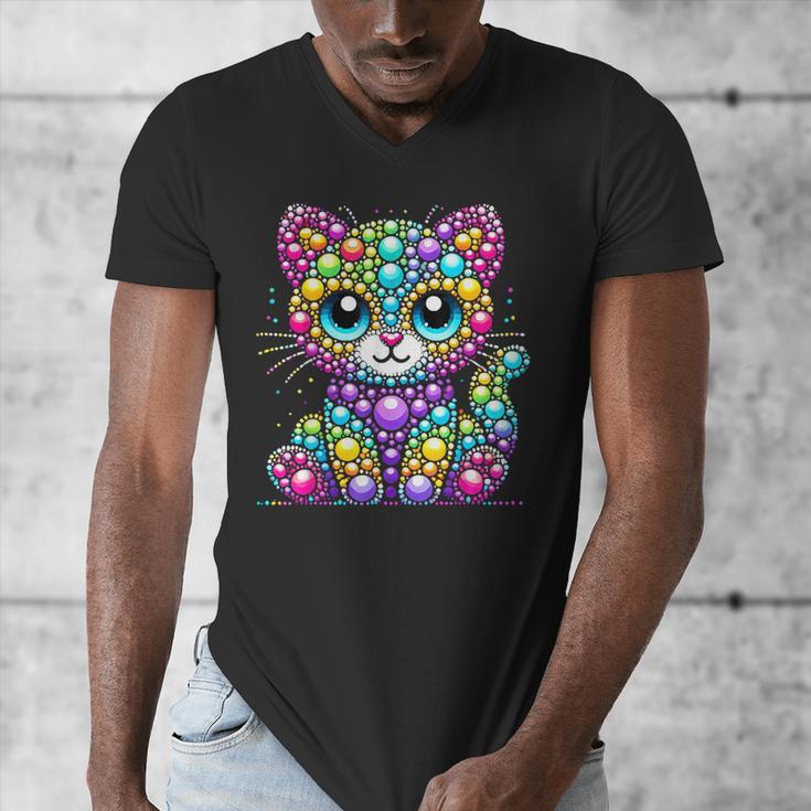 Happy Dot Day Colorful Polka Dot Cat Kitten Teachers Kids Men's V-Neck T-Shirt, funny design Happy Dot Day Colorful Polka Dot Cat Kitten Teachers Kids Men's V-Neck T-Shirt, funny design