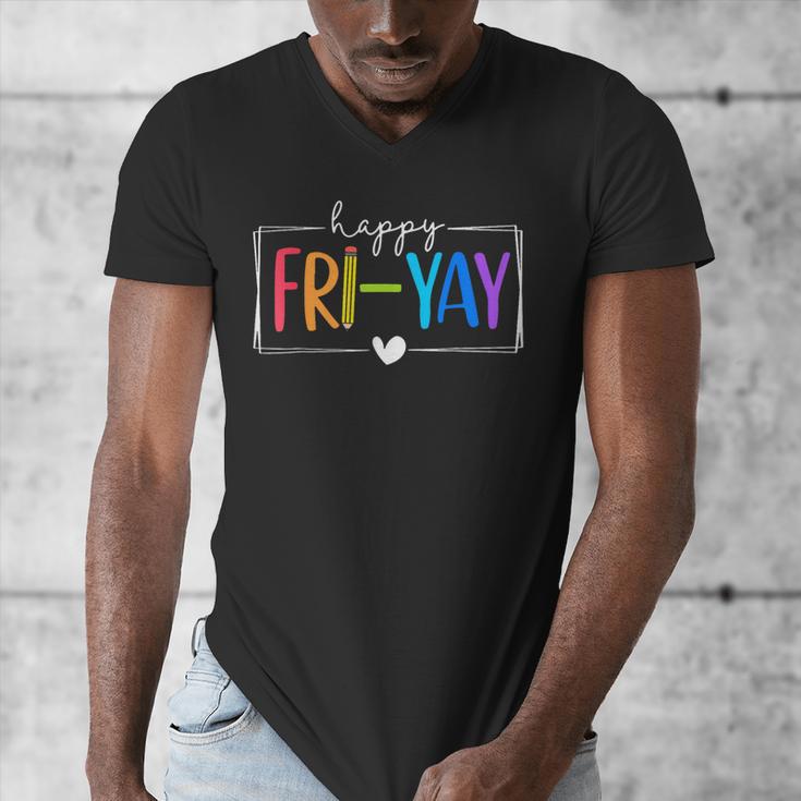 Happy Fri-Yay Fri Yay Teacher Student Friday Weekend Men's V-Neck T-Shirt, funny design Happy Fri-Yay Fri Yay Teacher Student Friday Weekend Men's V-Neck T-Shirt, funny design