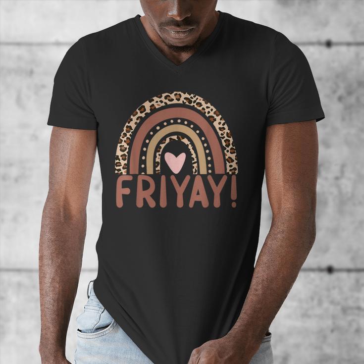 Happy Fri-Yay Friday Lovers Fun Teacher Leopard Rainbow Men Women Girls Kids Men's V-Neck T-Shirt, funny design Happy Fri-Yay Friday Lovers Fun Teacher Leopard Rainbow Men Women Girls Kids Men's V-Neck T-Shirt, funny design