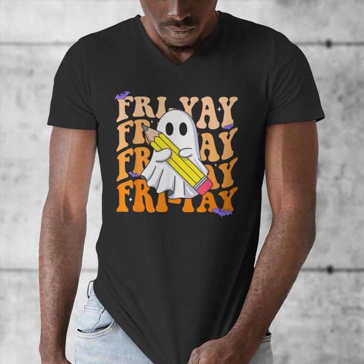 Happy Fri-Yay Friday Lovers Groovy Teacher Life Halloween Men's V-Neck T-Shirt, Groovy Teacher Gifts, funny design Happy Fri-Yay Friday Lovers Groovy Teacher Life Halloween Men's V-Neck T-Shirt, Groovy Teacher Gifts, funny design