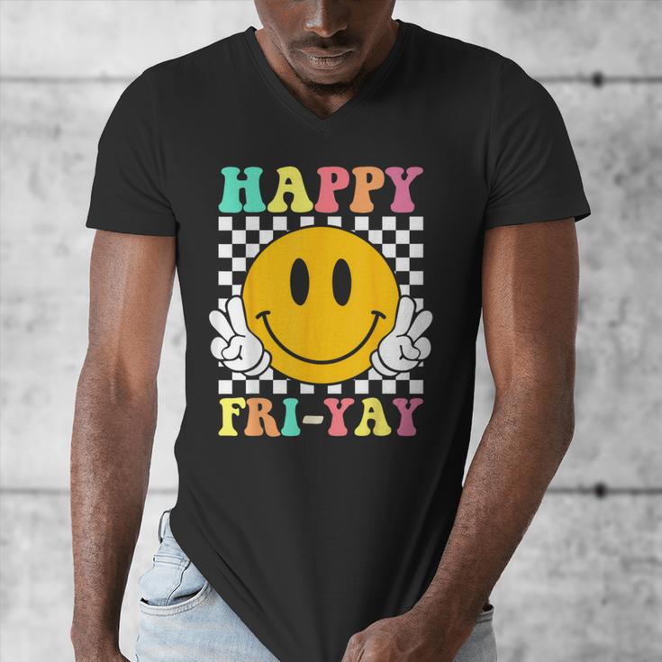 Happy Fri-Yay Teacher Friday Weekend School Men's V-Neck T-Shirt, funny design