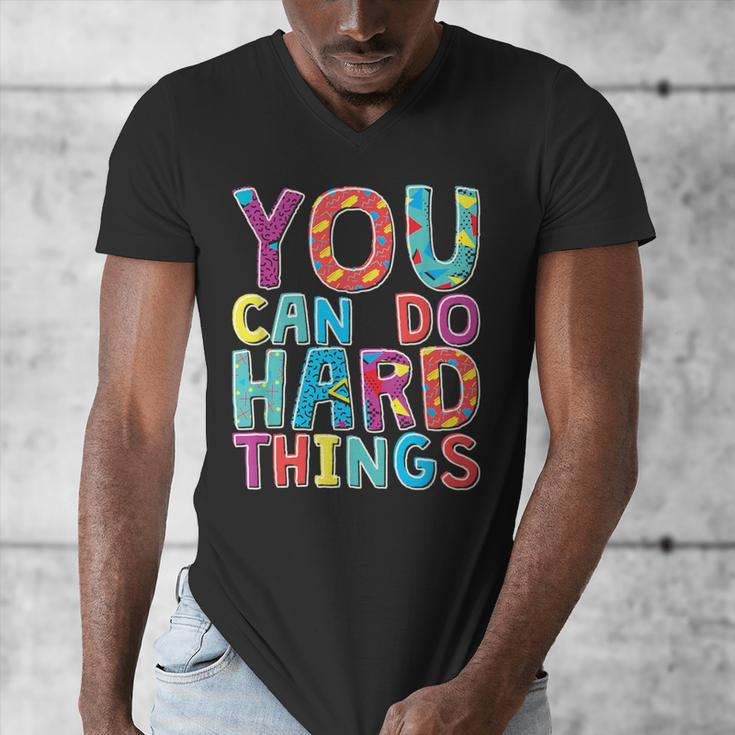 You Can Do Hard Things School Student Teachers Men's V-Neck T-Shirt, funny design You Can Do Hard Things School Student Teachers Men's V-Neck T-Shirt, funny design