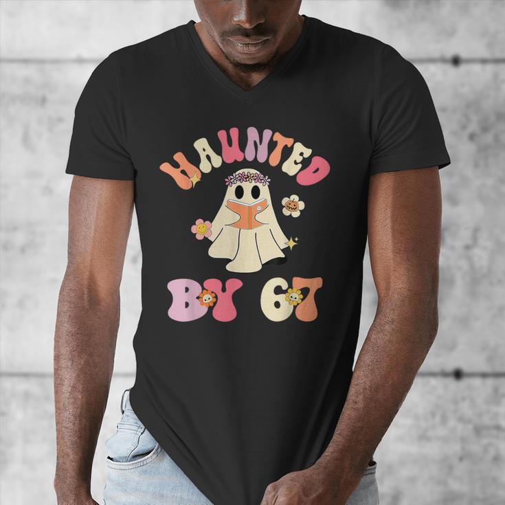 Haunted By 67 Meme Six Seven 6 7 Halloween Teachers Men's V-Neck T-Shirt, funny design Haunted By 67 Meme Six Seven 6 7 Halloween Teachers Men's V-Neck T-Shirt, funny design