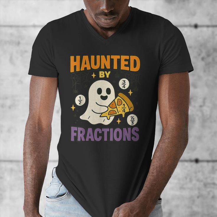 Haunted By Fractions Math Halloween Teacher Men's V-Neck T-Shirt, funny design Haunted By Fractions Math Halloween Teacher Men's V-Neck T-Shirt, funny design