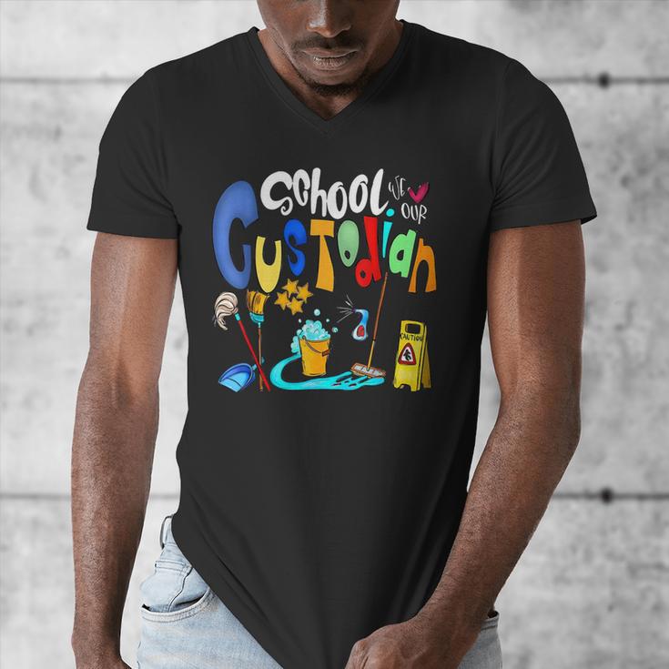 We Heart Love Our School Custodian For Teacher & Kids Men's V-Neck T-Shirt, funny design We Heart Love Our School Custodian For Teacher & Kids Men's V-Neck T-Shirt, funny design