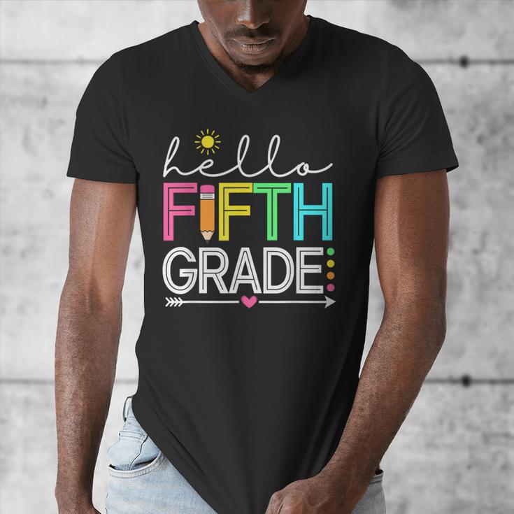 Hello Fifth Grade Teacher Student 5th Grade Back To School Men's V-Neck T-Shirt, funny design Hello Fifth Grade Teacher Student 5th Grade Back To School Men's V-Neck T-Shirt, funny design