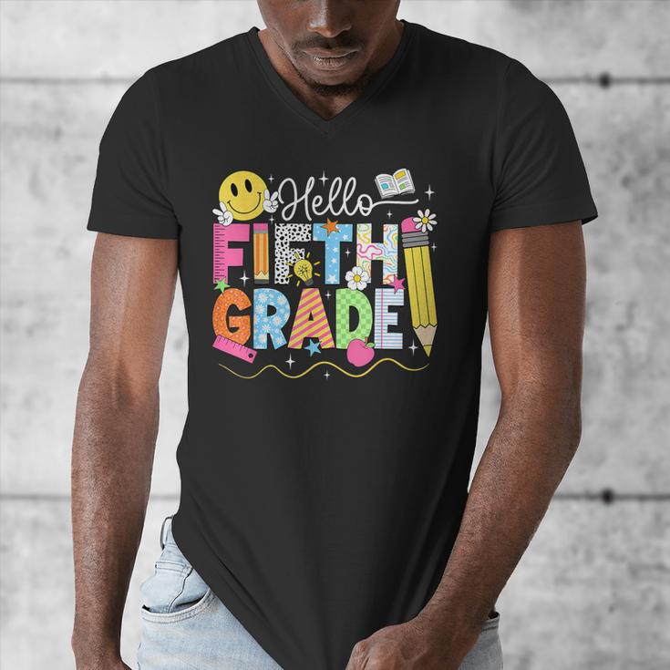 Hello Fifth Grade Team 5th Grade Back To School Teacher Kids Men's V-Neck T-Shirt, funny design Hello Fifth Grade Team 5th Grade Back To School Teacher Kids Men's V-Neck T-Shirt, funny design