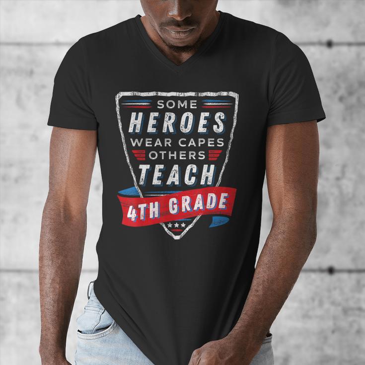 Some Heroes Wear Capes Others Teach 4th Grade Teacher Men Women Kids Men's V-Neck T-Shirt, 4th Grade Teacher Gifts, funny design Some Heroes Wear Capes Others Teach 4th Grade Teacher Men Women Kids Men's V-Neck T-Shirt, 4th Grade Teacher Gifts, funny design