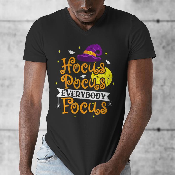 Hocus Pocus Everybody Focus Halloween Teacher Men Women Kids Men's V-Neck T-Shirt, funny design