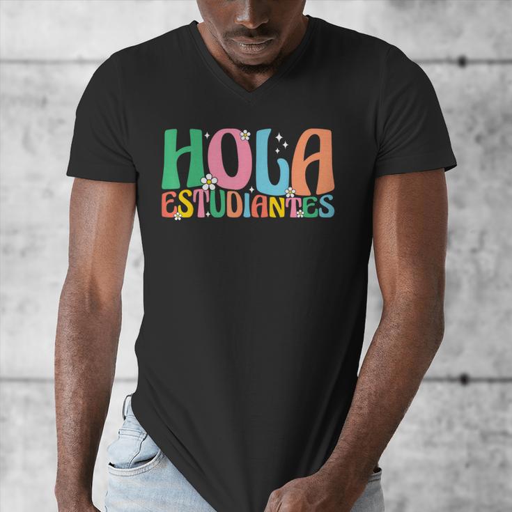 Hola Estudiantes Maestra Back To School Spanish Teacher Men's V-Neck T-Shirt, funny design Hola Estudiantes Maestra Back To School Spanish Teacher Men's V-Neck T-Shirt, funny design