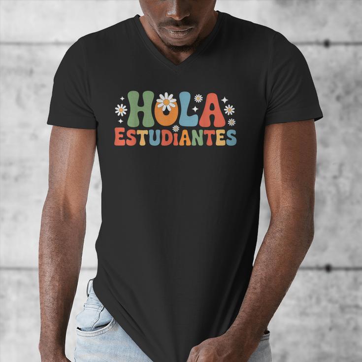 Hola Estudiantes Spanish Teacher Men's V-Neck T-Shirt, funny design Hola Estudiantes Spanish Teacher Men's V-Neck T-Shirt, funny design