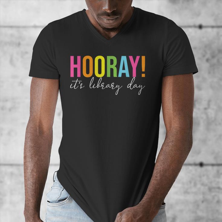 Hooray It's Library Day Teacher Reader Books Back To School Men's V-Neck T-Shirt, funny design Hooray It's Library Day Teacher Reader Books Back To School Men's V-Neck T-Shirt, funny design