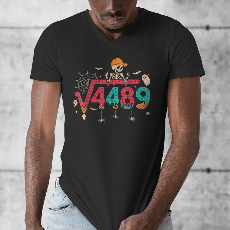 HUGvyn Square Root 4489 Math Teacher 67 Meme Halloween Men's V-Neck T-Shirt, funny design HUGvyn Square Root 4489 Math Teacher 67 Meme Halloween Men's V-Neck T-Shirt, funny design