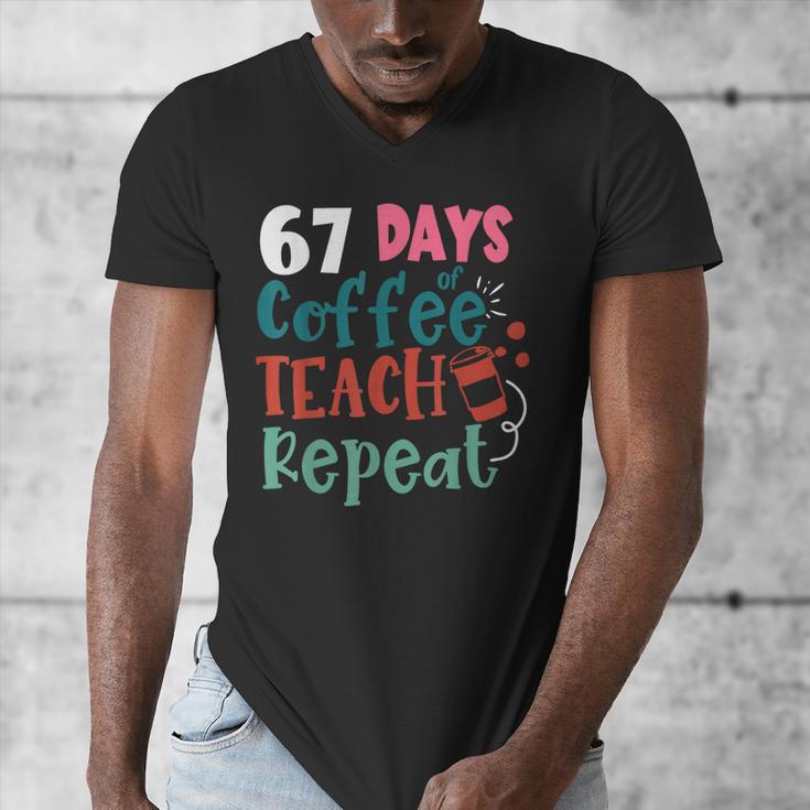 Humor Meme 67 Days Of School Coffee Lover Educator Teacher Men's V-Neck T-Shirt, funny design Humor Meme 67 Days Of School Coffee Lover Educator Teacher Men's V-Neck T-Shirt, funny design