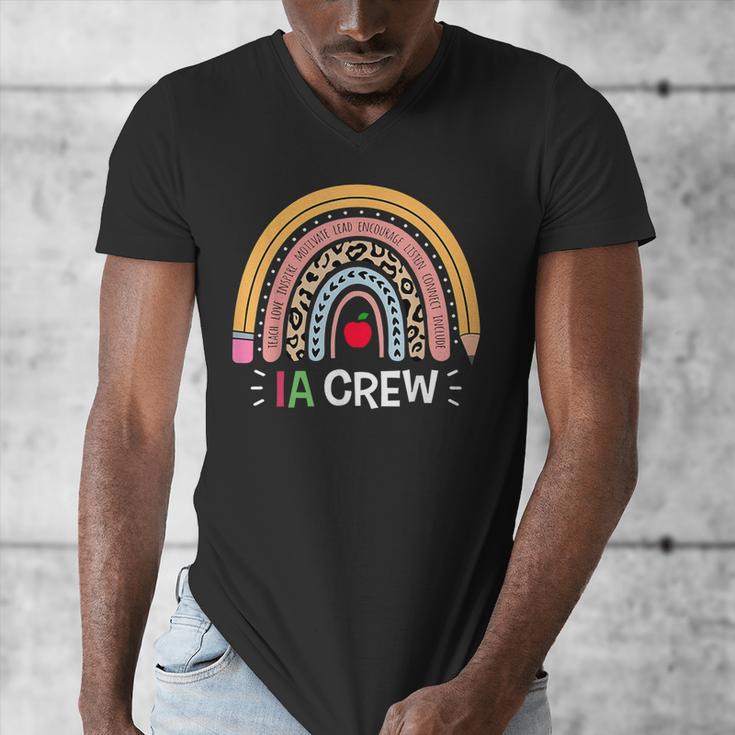 IA Crew Instructional Assistant Rainbow Teachers Aide Men's V-Neck T-Shirt, funny design