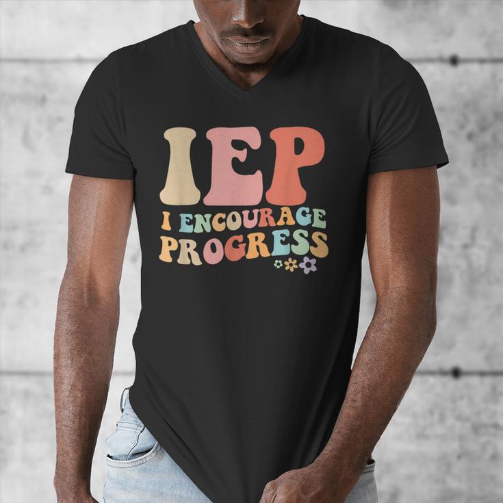 IEP I Encourage Progress Special Education Teacher Graphics Men's V-Neck T-Shirt, funny design IEP I Encourage Progress Special Education Teacher Graphics Men's V-Neck T-Shirt, funny design