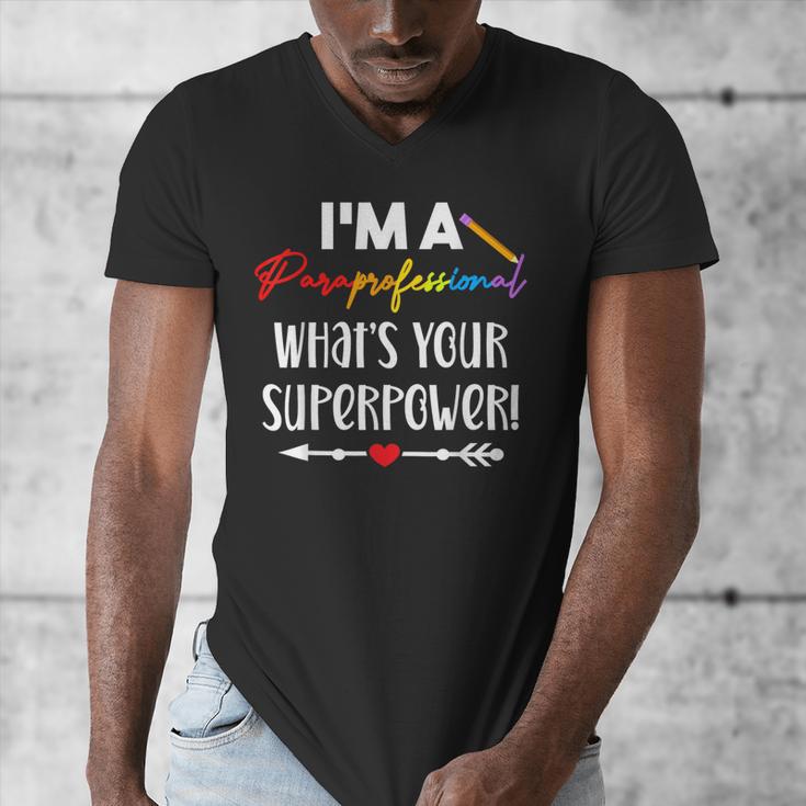 I'm A Paraprofessional What's Your Superpower Para Teacher Men's V-Neck T-Shirt, funny design I'm A Paraprofessional What's Your Superpower Para Teacher Men's V-Neck T-Shirt, funny design