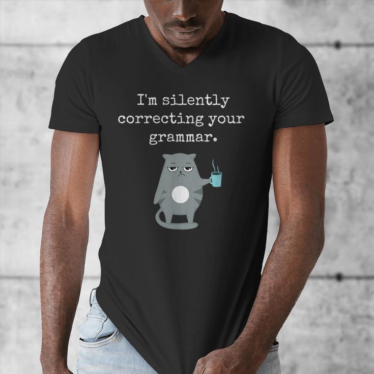 I'm Silently Correcting Your Grammar Sarcastic Teacher For Men Women Kids Men's V-Neck T-Shirt, funny design I'm Silently Correcting Your Grammar Sarcastic Teacher For Men Women Kids Men's V-Neck T-Shirt, funny design