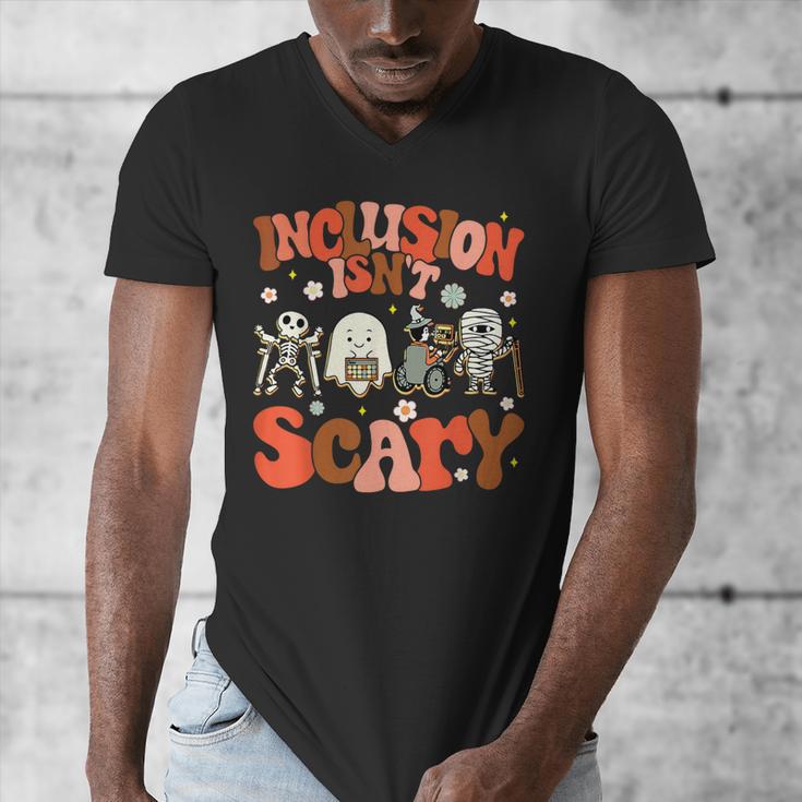 Inclusion Isn't Scary SLP Sped Teacher Halloween Men's V-Neck T-Shirt, funny design