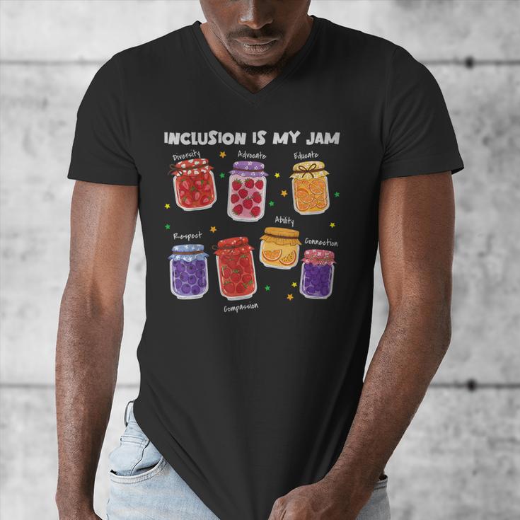 Inclusion Is My Jam Special Education Teacher Para Autism Men's V-Neck T-Shirt, funny design Inclusion Is My Jam Special Education Teacher Para Autism Men's V-Neck T-Shirt, funny design