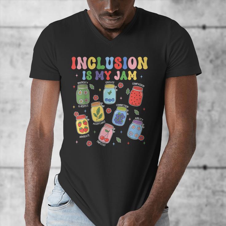Inclusion Is My Jam SPED Teacher Special Education Life Men's V-Neck T-Shirt, funny design Inclusion Is My Jam SPED Teacher Special Education Life Men's V-Neck T-Shirt, funny design