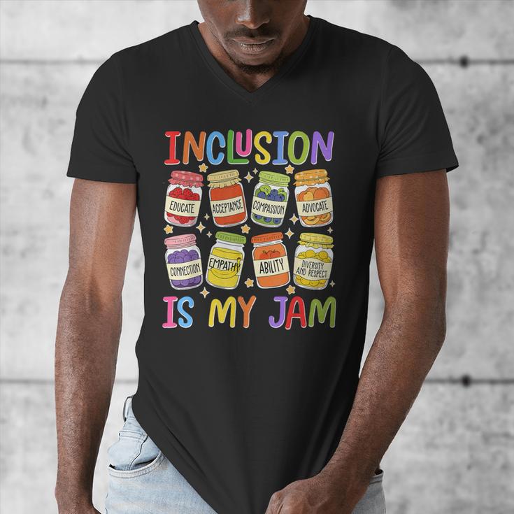 Inclusion Is My Jam SPED Teacher Special Education Teacher Men's V-Neck T-Shirt, funny design Inclusion Is My Jam SPED Teacher Special Education Teacher Men's V-Neck T-Shirt, funny design