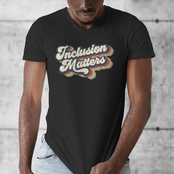 Inclusion Matters Retro Special Education Teacher Women Men's V-Neck T-Shirt, funny design