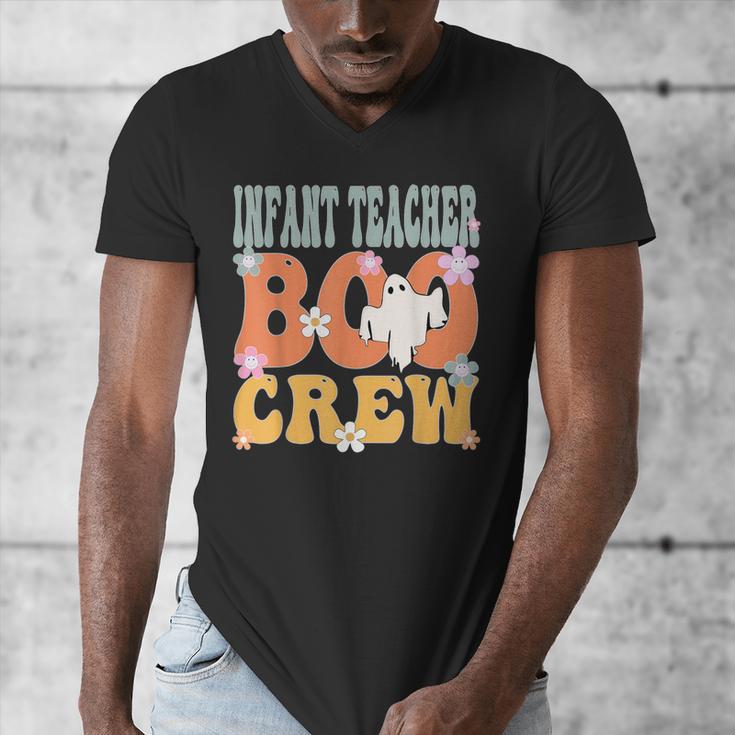 Infant Teacher Boo Crew Ghost Groovy Halloween For Women Men's V-Neck T-Shirt, Groovy Teacher Gifts, funny design Infant Teacher Boo Crew Ghost Groovy Halloween For Women Men's V-Neck T-Shirt, Groovy Teacher Gifts, funny design