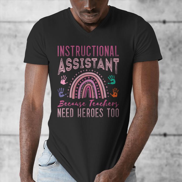 Instructional Assistant Because Teacher Need Hero Learning Men's V-Neck T-Shirt, funny design Instructional Assistant Because Teacher Need Hero Learning Men's V-Neck T-Shirt, funny design