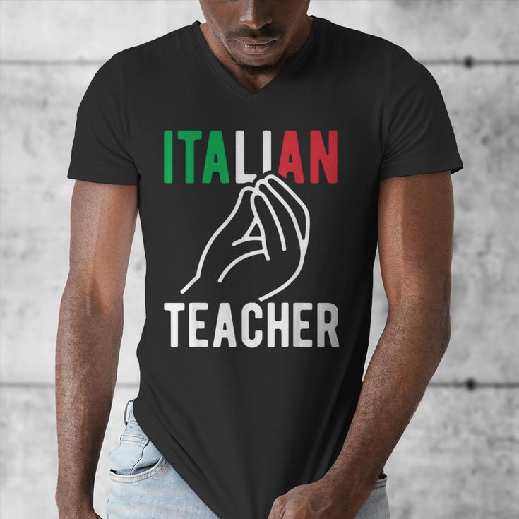 Italian Teacher Italy Italia Back To School First Day Men's V-Neck T-Shirt, funny design Italian Teacher Italy Italia Back To School First Day Men's V-Neck T-Shirt, funny design