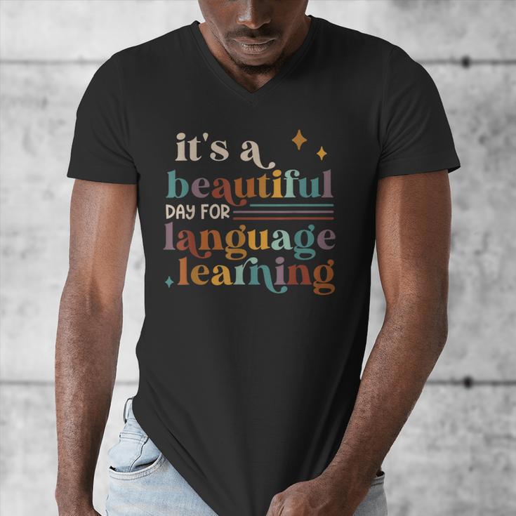 It's A Beautiful Day For Language Learning ESL Teacher ESOL Men's V-Neck T-Shirt, Esl Teacher Gifts, funny design It's A Beautiful Day For Language Learning ESL Teacher ESOL Men's V-Neck T-Shirt, Esl Teacher Gifts, funny design