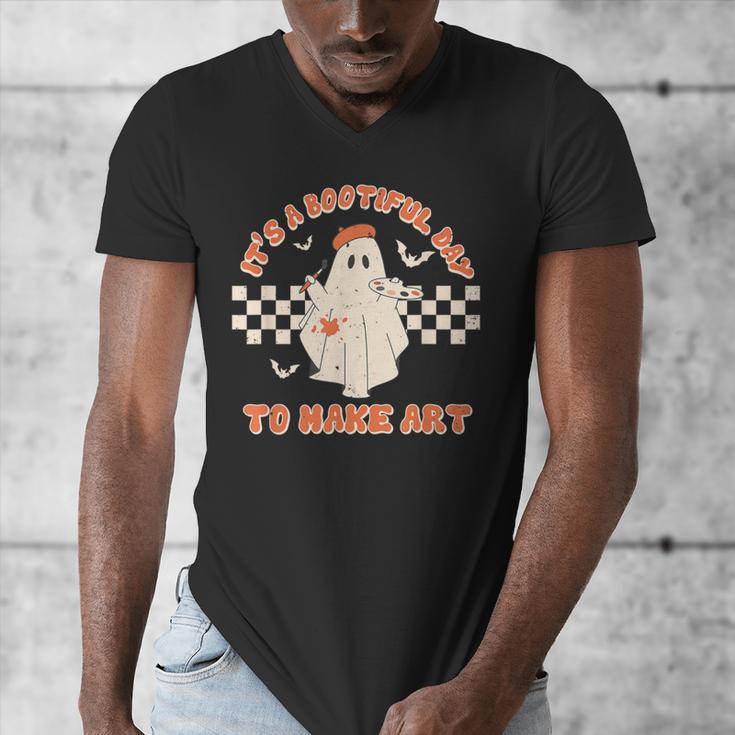 It's A Bootiful Day To Make Art Halloween Art Teacher Men's V-Neck T-Shirt, funny design It's A Bootiful Day To Make Art Halloween Art Teacher Men's V-Neck T-Shirt, funny design