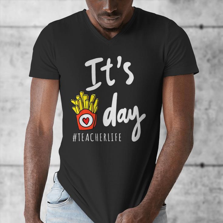 It's Fry Day Teacher Life Men's V-Neck T-Shirt, funny design It's Fry Day Teacher Life Men's V-Neck T-Shirt, funny design