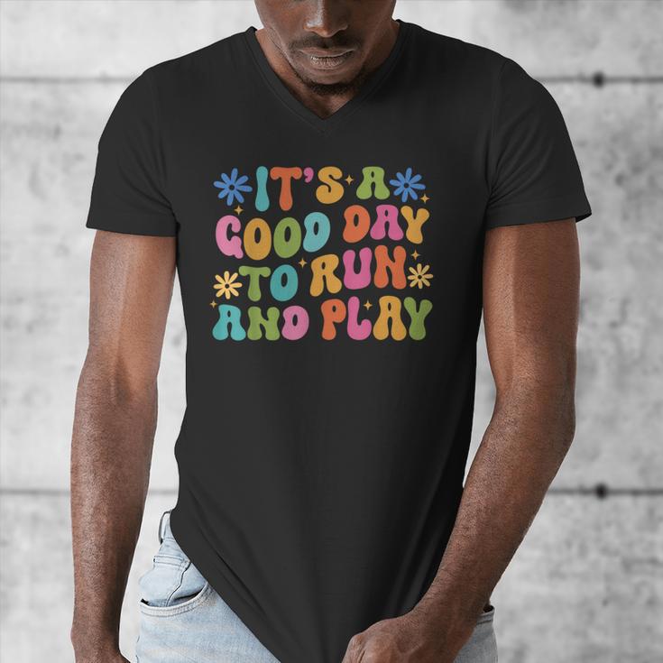 Its A Good Day To Run And Play PE Teacher Physical Education Men's V-Neck T-Shirt, Pe Teacher Gifts, funny design
