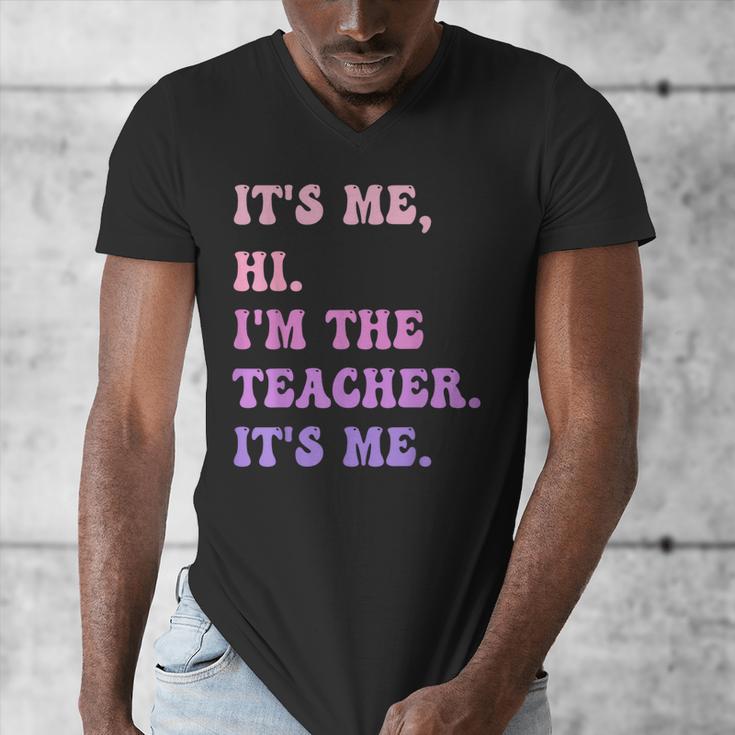 It's Me Hi I'm The TEACHER It's Me Teacher Educator Men's V-Neck T-Shirt, funny design It's Me Hi I'm The TEACHER It's Me Teacher Educator Men's V-Neck T-Shirt, funny design