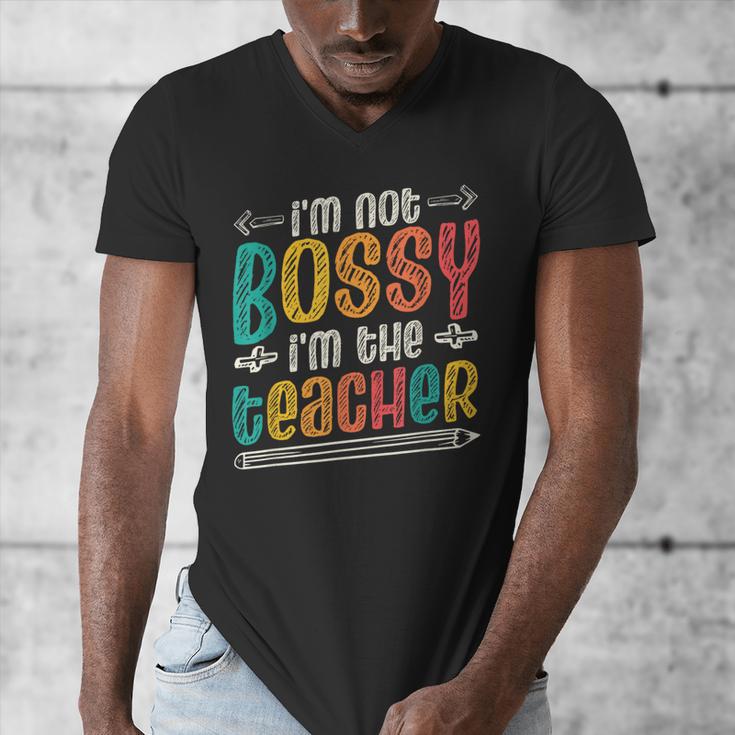 I´m Not Bossy I´m The Teacher Graduation Men Women Men's V-Neck T-Shirt, funny design I´m Not Bossy I´m The Teacher Graduation Men Women Men's V-Neck T-Shirt, funny design