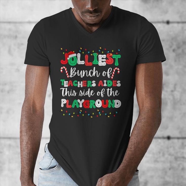 Jolliest Bunch Of Teachers Aides This Side Of The Playground Men's V-Neck T-Shirt, funny design Jolliest Bunch Of Teachers Aides This Side Of The Playground Men's V-Neck T-Shirt, funny design