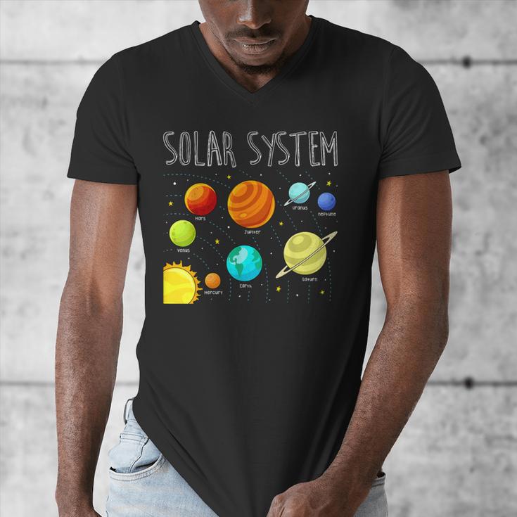 Kids Solar Systems Cute Planets Space Science Teacher School Men's V-Neck T-Shirt, Science Teacher Gifts, funny design