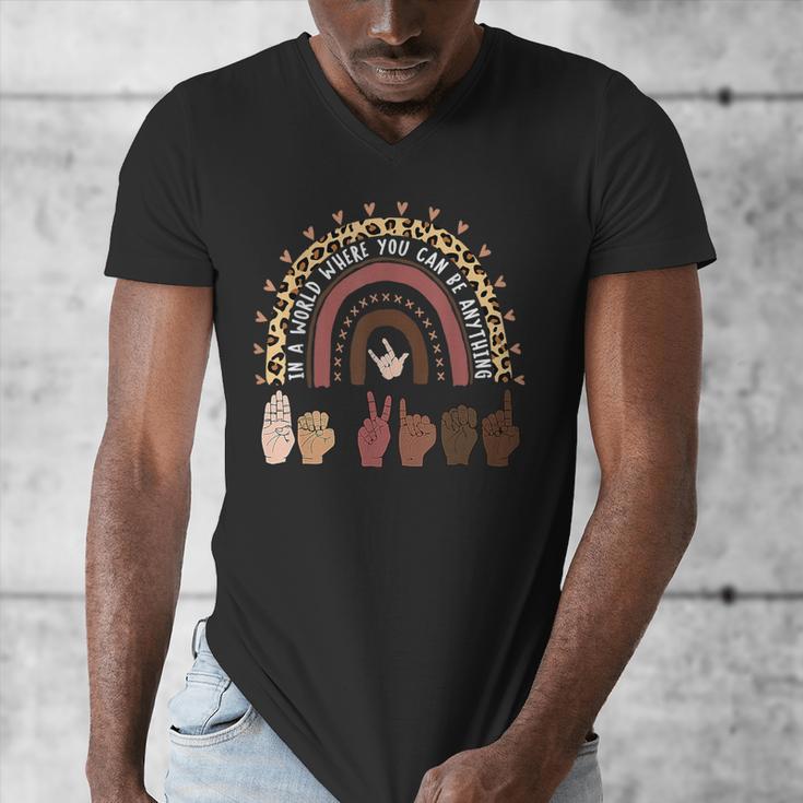 Be Kind Hand-Talking Teacher Artist ASL Men's V-Neck T-Shirt, funny design Be Kind Hand-Talking Teacher Artist ASL Men's V-Neck T-Shirt, funny design