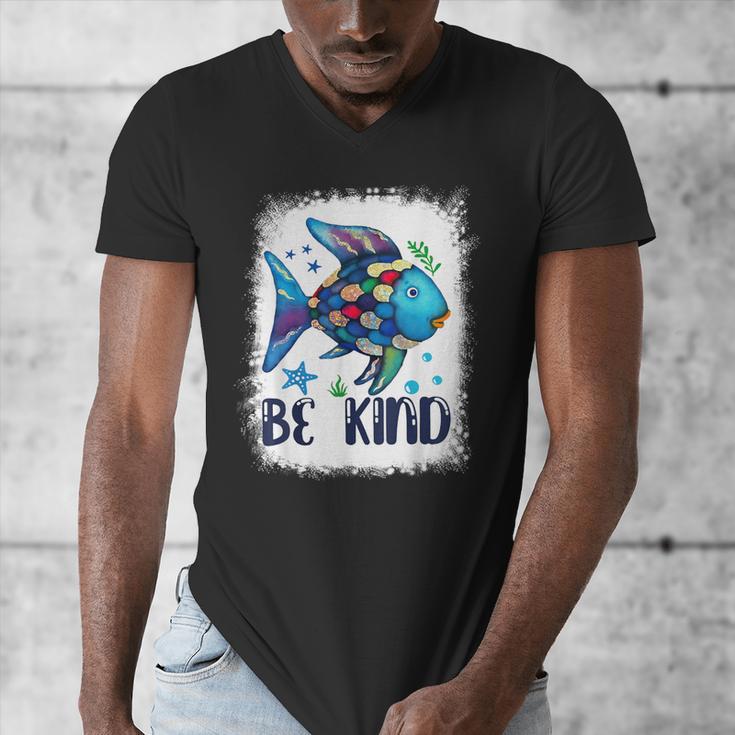 Be Kind Rainbow Fish Teacher Life Back To School Teaching Men Women Men's V-Neck T-Shirt, funny design Be Kind Rainbow Fish Teacher Life Back To School Teaching Men Women Men's V-Neck T-Shirt, funny design