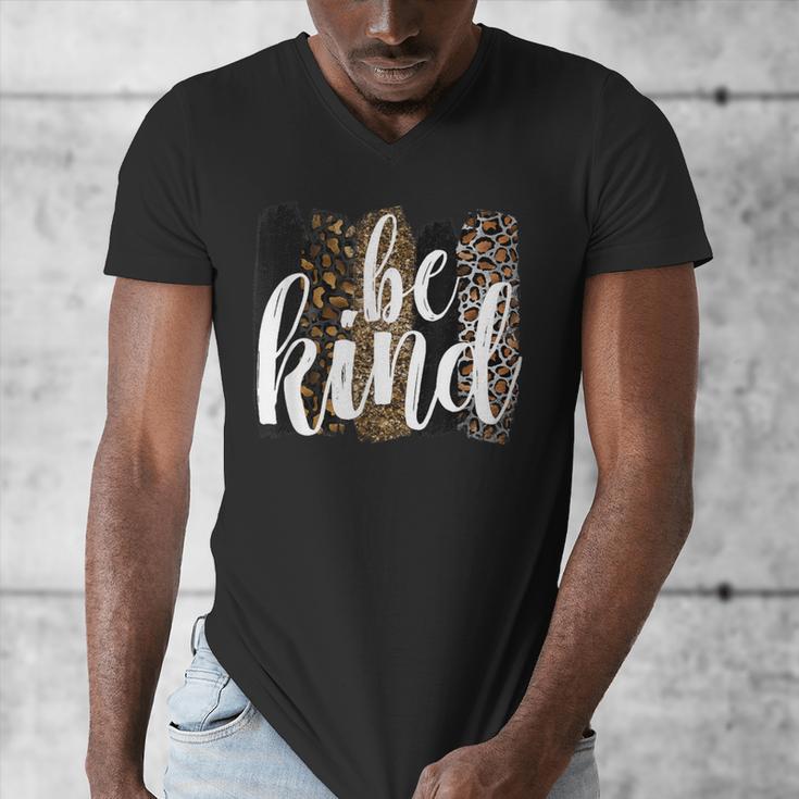 Be Kind Women Inspirational Teacher Animal Print Men's V-Neck T-Shirt, funny design