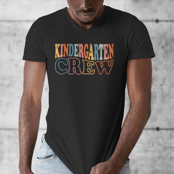 Kinder Crew Kindergarten Teacher First 1st Day Of School Men's V-Neck T-Shirt, funny design