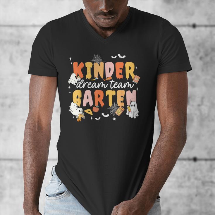Kindergarten Dream Ghost Team Fall Halloween Spooky Teachers Men's V-Neck T-Shirt, funny design Kindergarten Dream Ghost Team Fall Halloween Spooky Teachers Men's V-Neck T-Shirt, funny design