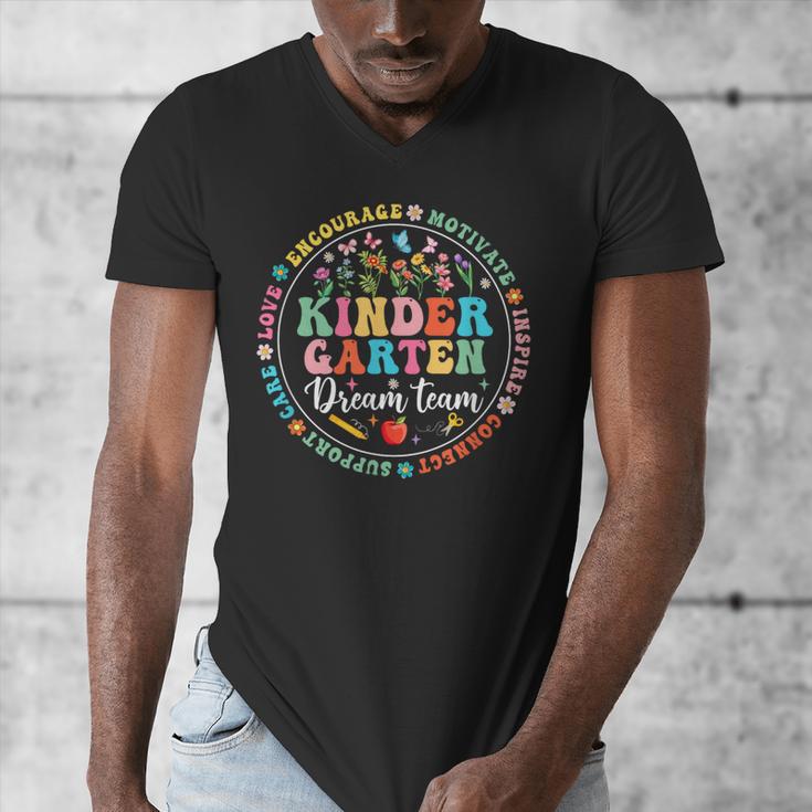Kindergarten Dream Team Back To School Teacher Flower For Men Women Girls Kids Men's V-Neck T-Shirt, funny design